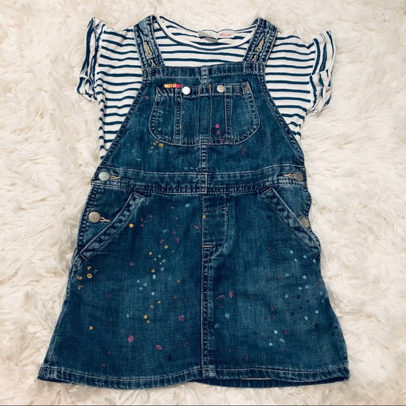 Polo Ralph Lauren Denim Paint Overall Jumper Dress - Picture 6 of 6